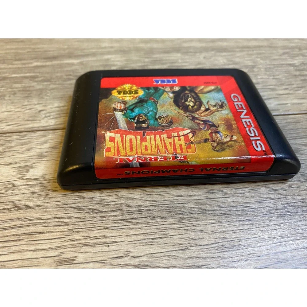 Eternal Champions Sega Genesis Fighting Game Black Cartridge with Case ‎ MA-13